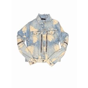 AMIRI - MX2 Bleached And Destroyed Denim Jacket - Blue Size SMALL